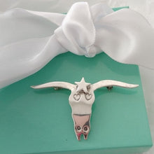 Load image into Gallery viewer, Whimsical Sterling Silver Texas Longhorn Steer Skull Brooch by V. Alexander
