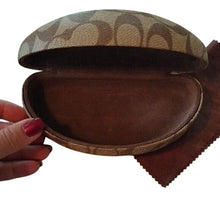 Load image into Gallery viewer, Coach Signature Clam Shell Sunglasses Glasses Hard Case Holder + Cloth
