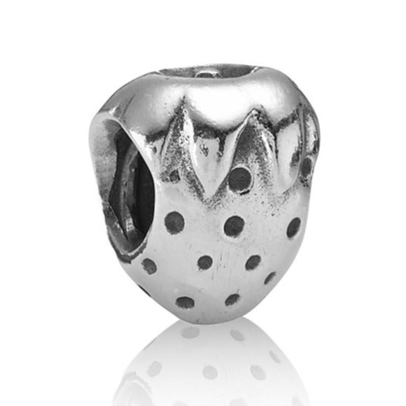 Pandora Retired Sterling Silver Strawberry Food Bead Charm - 790112