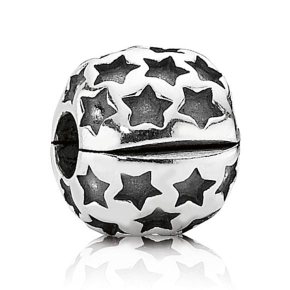 Pandora Retired Sterling Silver Stardom Stars Clip - 790851