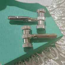 Load image into Gallery viewer, Silvertone Men's Reel Cuff Links
