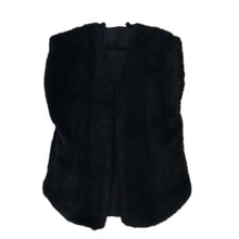 Load image into Gallery viewer, Faux Black Fur Vest, Size Large
