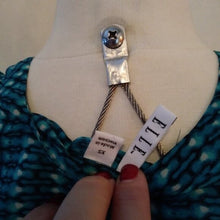 Load image into Gallery viewer, Elle Ruffled Cap Sleeve Top Shirt Blouse, Teal Blues, Size XS
