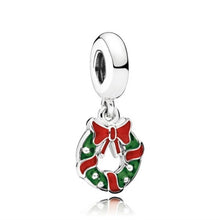 Load image into Gallery viewer, Pandora Sterling Silver Holiday Wreath Christmas Charm 796362enmx

