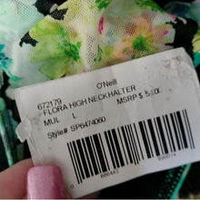 Load image into Gallery viewer, O'Neill Flora High Neck Halter Bikini Top, Multi, Large
