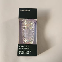 Load image into Gallery viewer, Starbucks Studded Unicorn Holographic Cold Cup Key Chain
