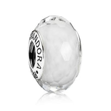 Load image into Gallery viewer, Pandora Sterling Silver White Fascinating Faceted Murano Glass Bead - 791070
