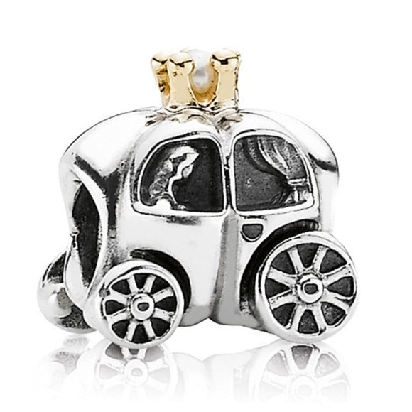 Pandora Sterling Silver + 14K Gold Royal Wedding Fantasy Carriage Bead 790598p