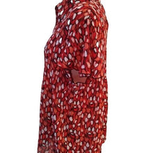 Load image into Gallery viewer, Sere Nade Button Down Red Confetti Career Blouse Top, Red Multi, Size 1X
