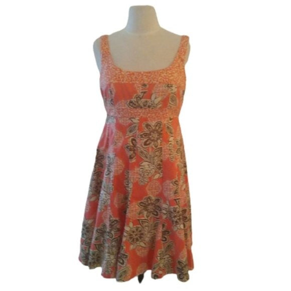 Nine West Coral Floral Midi Dress, Multicolor, size 8