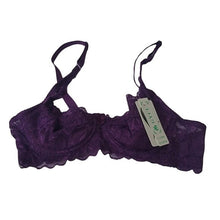 Load image into Gallery viewer, Purple Lace Push-up Bra, size small 34B
