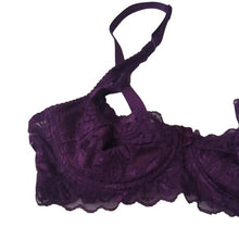 Load image into Gallery viewer, Purple Lace Push-up Bra, size small 34B
