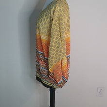 Load image into Gallery viewer, Blair Flutter Sleeve Blouse, Earth Tones, Size Large

