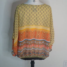 Load image into Gallery viewer, Blair Flutter Sleeve Blouse, Earth Tones, Size Large
