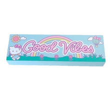 Load image into Gallery viewer, Sanrio Hello Kitty Decor Unicorn Wooden Signs Good Vibes, set of 2
