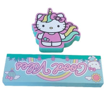 Load image into Gallery viewer, Sanrio Hello Kitty Decor Unicorn Wooden Signs Good Vibes, set of 2
