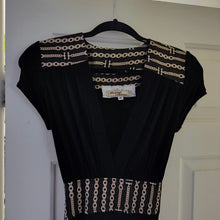 Load image into Gallery viewer, Flair Collection Black with Gold Chain Print Dress, Medium

