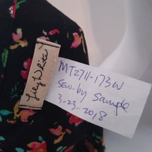Load image into Gallery viewer, Lily White SAMPLE Short Sleeved button down Top, Black/Pinks, Size Medium
