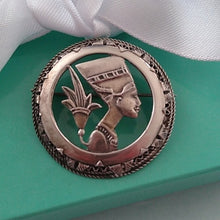 Load image into Gallery viewer, Vintage c.1920s Egyptian Revival Queen Nefertiti Brooch Pin Sterling Sil…
