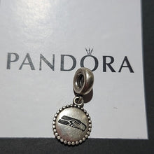Load image into Gallery viewer, Pandora Sterling Silver Engraved Seattle Seahawks NFL Logo Dangle - USB791169-G128
