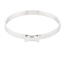 Load image into Gallery viewer, Kate Spade New York Take A Bow Bangle Bracelet, Silver, 2 3/8" opening
