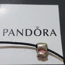 Load image into Gallery viewer, Pandora Sterling Silver It's A Girl Teddy Bear w/ Pink Ribbon Charm 791124en24
