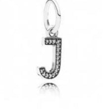 Load image into Gallery viewer, Pandora Sparkling Letter J 791322cz Pendant Charm Silver ALE
