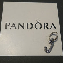 Load image into Gallery viewer, Pandora Sparkling Letter J 791322cz Pendant Charm Silver ALE
