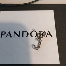 Load image into Gallery viewer, Pandora Sparkling Letter J 791322cz Pendant Charm Silver ALE
