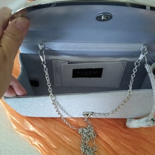 Load image into Gallery viewer, Blush Silver Evening Clutch Crossbody Bag
