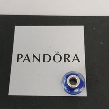 Load image into Gallery viewer, Pandora Sterling Silver Starry Night Midnight Blue Murano Glass Charm 791662cz
