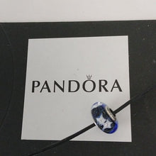 Load image into Gallery viewer, Pandora Sterling Silver Starry Night Midnight Blue Murano Glass Charm 791662cz
