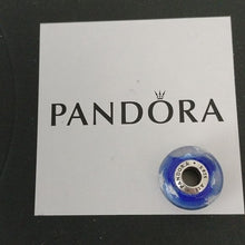 Load image into Gallery viewer, Pandora Sterling Silver Starry Night Midnight Blue Murano Glass Charm 791662cz
