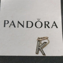Load image into Gallery viewer, Pandora Sterling Silver Alphabet Letter K Dangle with Clear Zirconia - 791323cz

