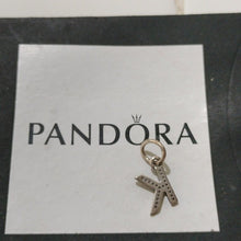 Load image into Gallery viewer, Pandora Sterling Silver Alphabet Letter K Dangle with Clear Zirconia - 791323cz
