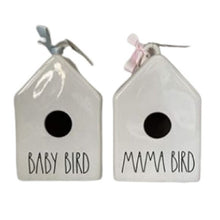 Load image into Gallery viewer, Rae Dunn Mama + Baby Bird Ceramic houses
