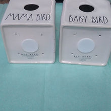 Load image into Gallery viewer, Rae Dunn Mama + Baby Bird Ceramic houses
