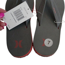 Load image into Gallery viewer, Hurley Men's Nike Lunarlon Lunar Flip Flop Sandals, Dark Grey/Firewood Orange, size 7
