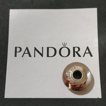 Load image into Gallery viewer, Pandora Retired Cinnamon Murano Glass Bead with Candy Stripes - 790680
