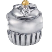 Load image into Gallery viewer, Pandora Sterling Silver + 14k gold Cupcake Charm 790417
