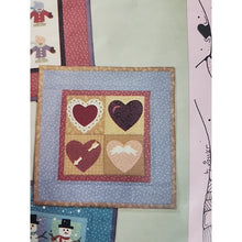 Load image into Gallery viewer, No-Sew Applique Wall Quilt Pattern Winter Snowmen Hearts Warm Woolies Vtg New
