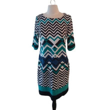 Load image into Gallery viewer, Karin Stevens ZigZag Career Dress, 8 Petite
