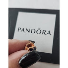 Load image into Gallery viewer, Pandora Rose Gold Clasp SS 7.5" Bracelet with Deep Purple Pansy Charm 788777c01
