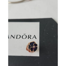 Load image into Gallery viewer, Pandora Rose Gold Clasp SS 7.5" Bracelet with Deep Purple Pansy Charm 788777c01
