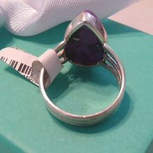 Load image into Gallery viewer, Mojave Purple Turquoise + Sterling Silver Teardrop Ring, Size 8
