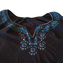 Load image into Gallery viewer, Avenue Black Embroidered Tunic Blouse size 26/28
