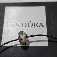 Load image into Gallery viewer, Pandora Retired Sterling Silver Christmas Holly Murano Glass Charm - 791647
