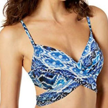 Load image into Gallery viewer, La Blanca Women's Wrap Underwire Push Up Bikini Swimsuit Top, Blue/Oasis, size 12
