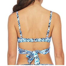 Load image into Gallery viewer, La Blanca Women's Wrap Underwire Push Up Bikini Swimsuit Top, Blue/Oasis, size 12
