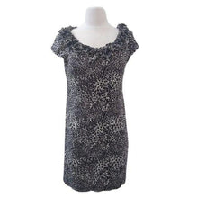 Load image into Gallery viewer, MSK Animal Print Ruffled Neck Mini Dress, size 6
